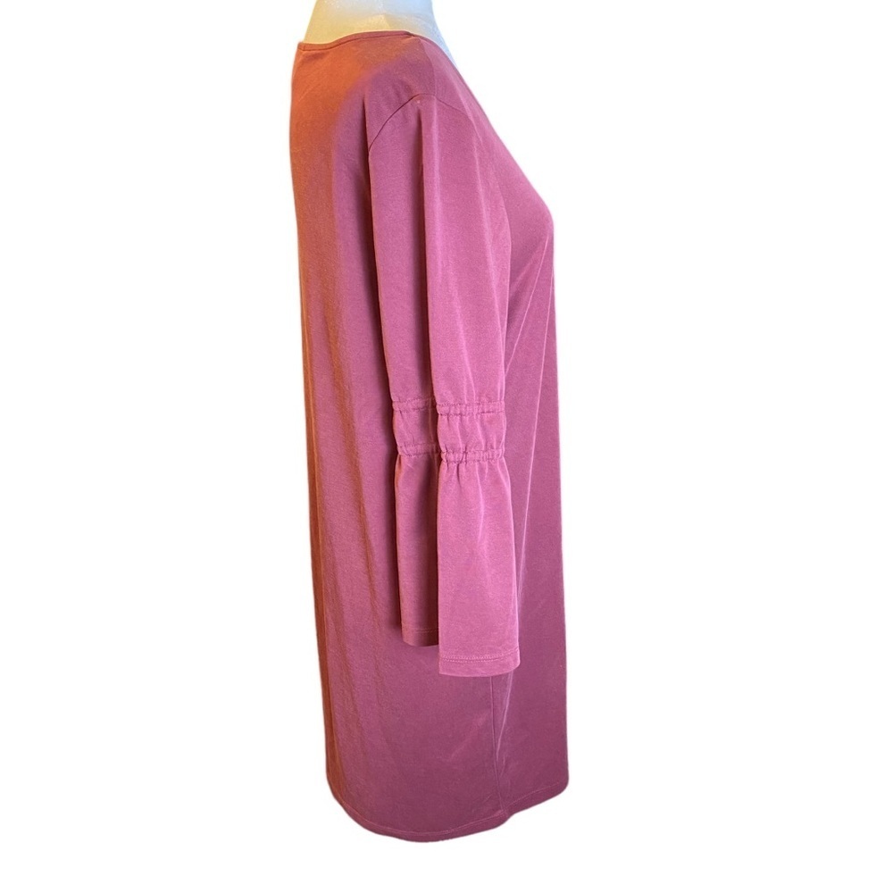 Marina Luna Shift Dress Women Large Jersey Knit‎ 3/4 Sleeves Plum Casual - Picture 6 of 13
